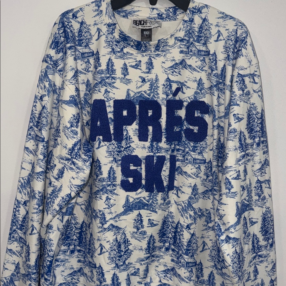 BEACH RIOT Cassia Après Ski Print Graphic Sweatshirt, SMALL - Picture 3 of 10